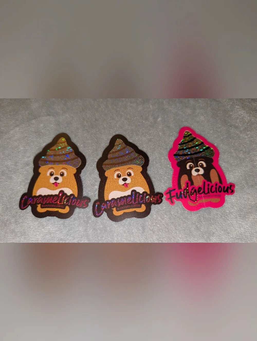 Scooters Coffee sticker Set Of 3 **Licious SET Caramel & Fudge